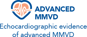 Echocardiographic evidence of advanced MMVD